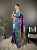 Joban Fashion Teal Peacock,Butti Banarasi Silk Sarees | Grocsy