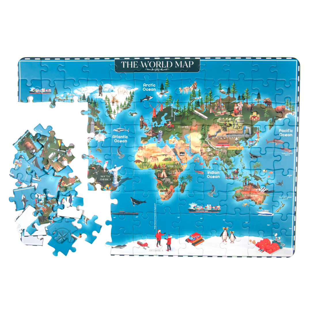 Nesta Toys World Map Jigsaw Puzzle for Kids, Jumbo Floor Puzzle, Educational Toy (6+ Years) | Grocsy