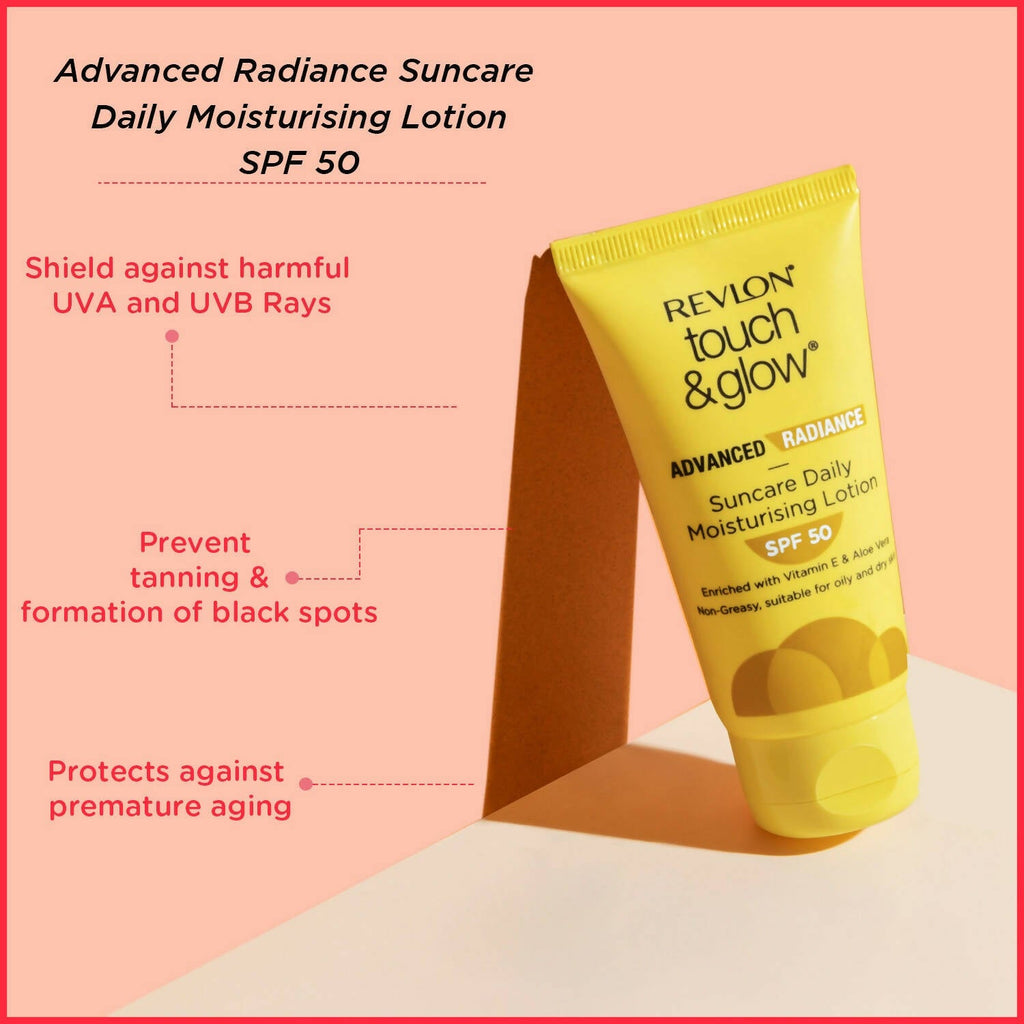 Revlon Touch & Glow Advanced Radiance Sun Care Daily Moisturizing Lotion SPF 50 | Grocsy