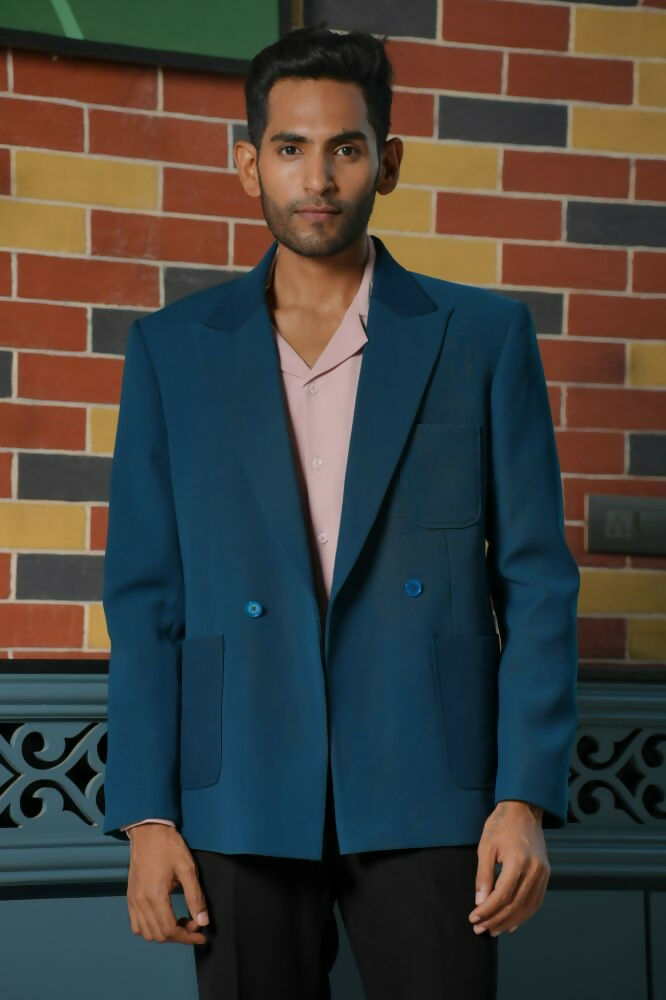 Teal Blue Smart-Casual Co-Ord Set by Hilo Design | Grocsy