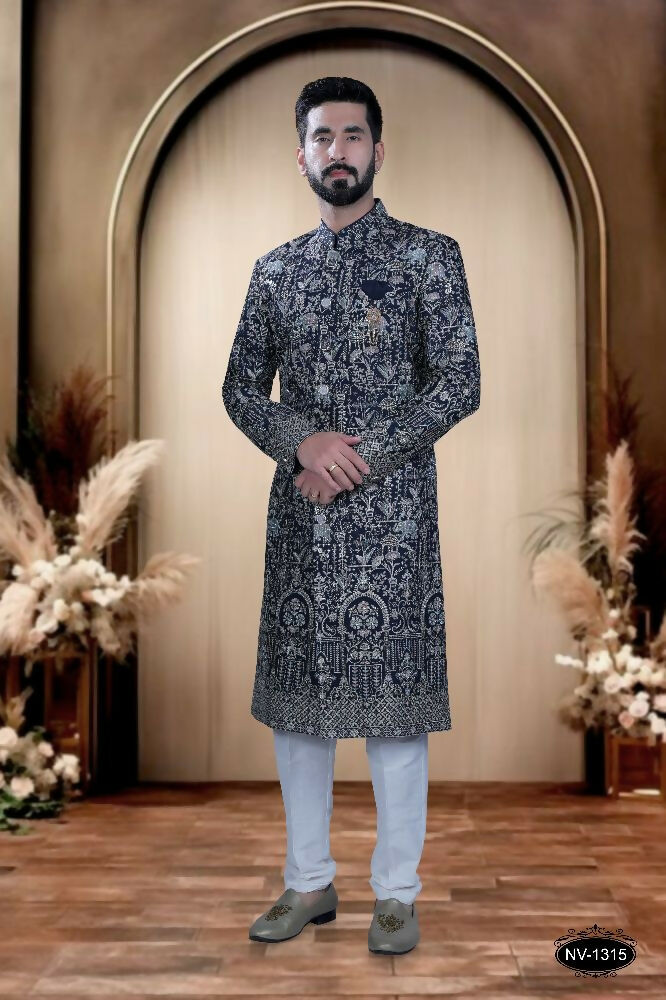Joban Fashion Men's Blue Base ( Pink & Blue ) TR Kurta with Pyjama | Grocsy