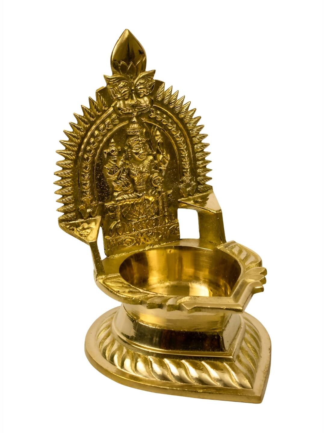 Spillbox Gold-Toned Brass Karumbu Kamachi Diya Pooja Essential | Grocsy