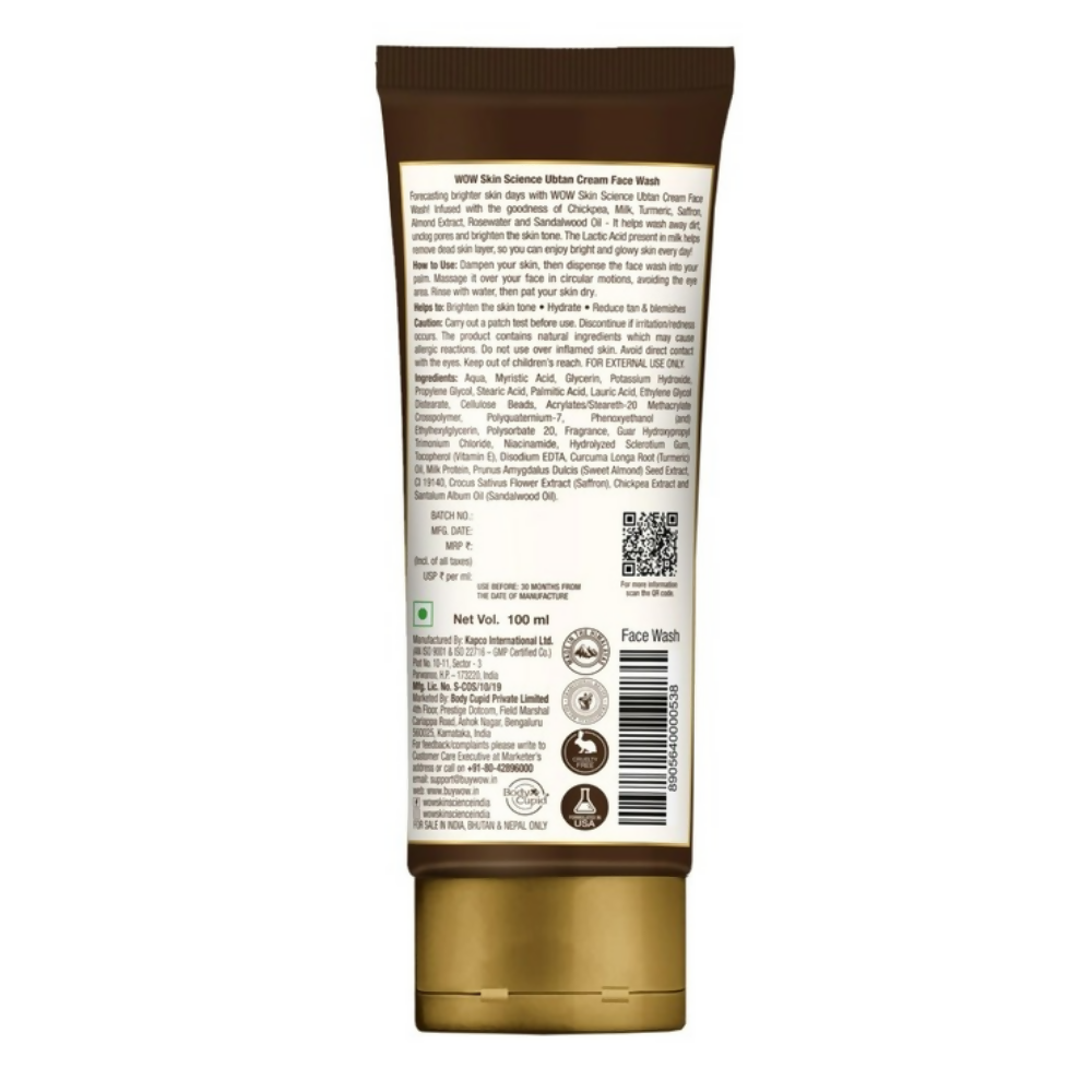 Wow Skin Science Ubtan Cream Face Wash | Grocsy