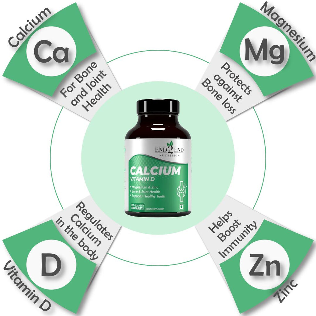 End2End Nutrition Calcium Vitamin D Tablets | Grocsy