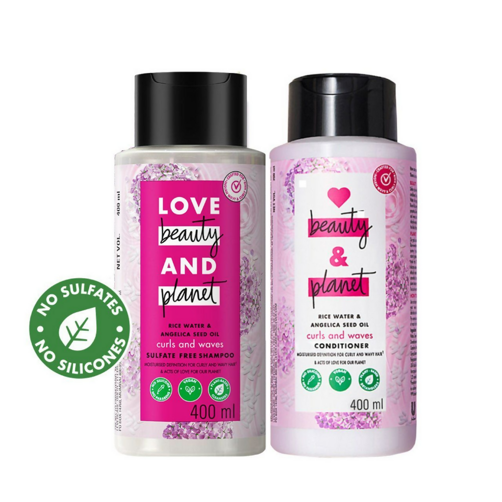 Love Beauty And Planet Rice Water & Angelica Curl Care Combo | Grocsy