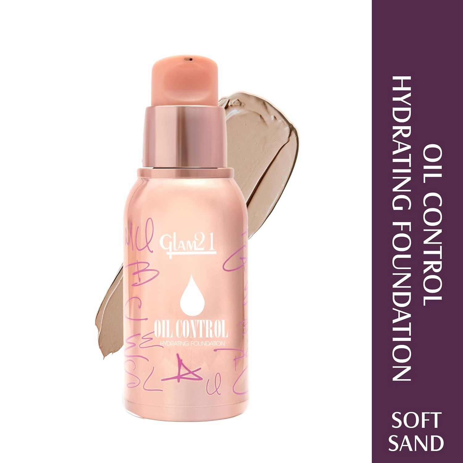 Glam21 Oil Control Hydrating Foundation - 01 Soft Sand | Grocsy