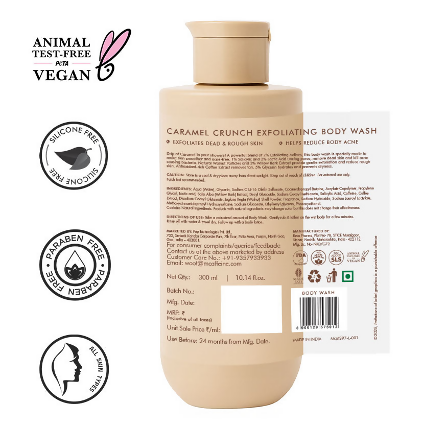 mCaffeine Caramel Crunch Exfoliating Body Wash | Grocsy