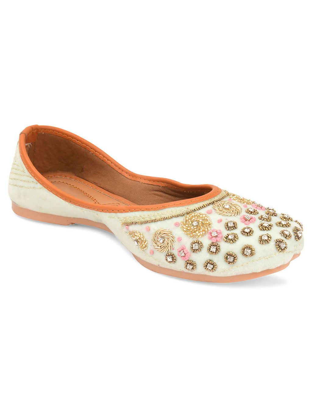 Desi Colour Women Indian Ethnic Footwear-Grey Emb | Grocsy
