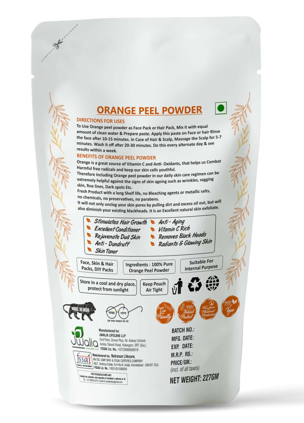 Myherb Pure Natural Organic Orange Peel Powder | Grocsy