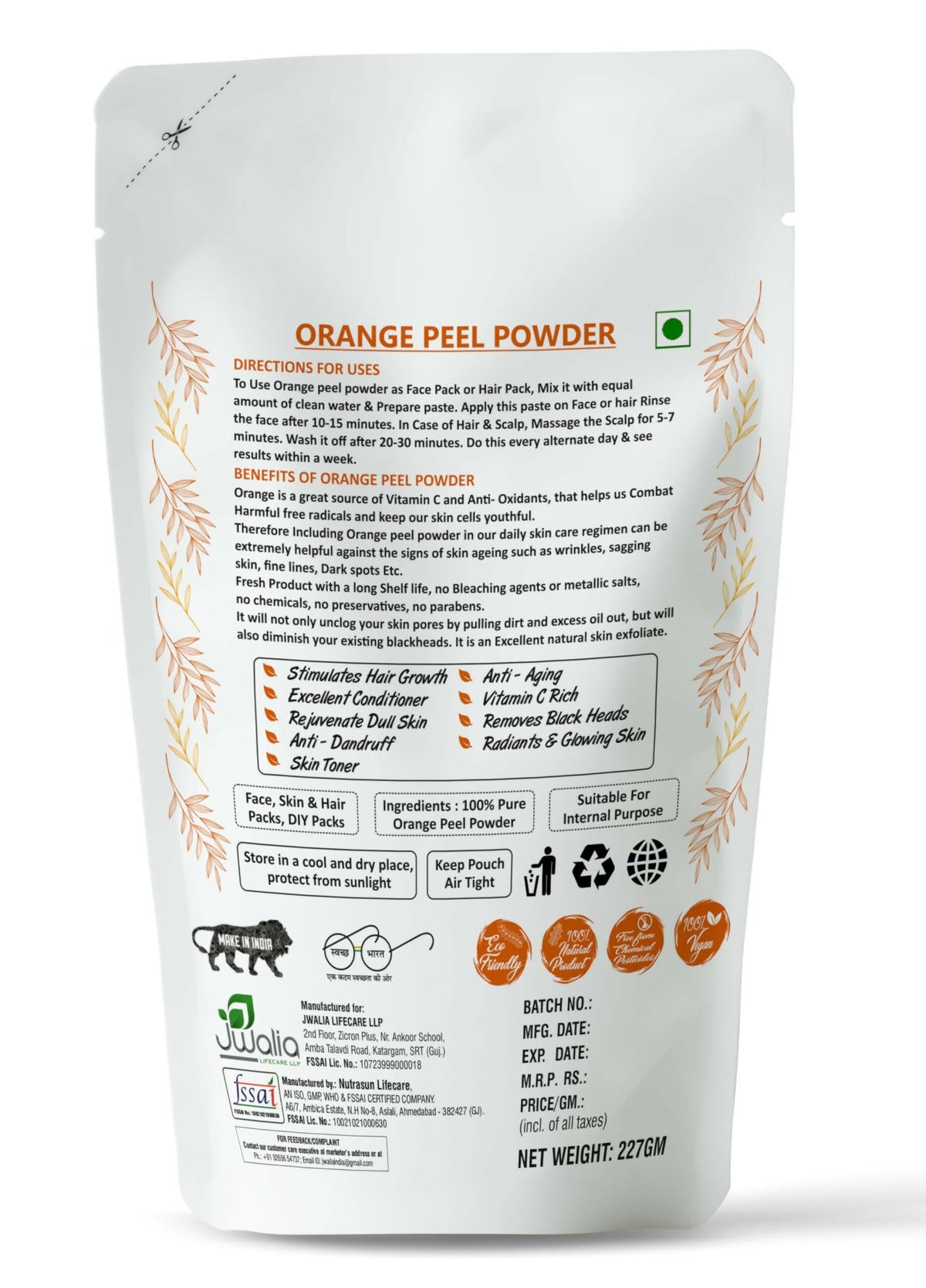 Myherb Pure Natural Organic Orange Peel Powder | Grocsy