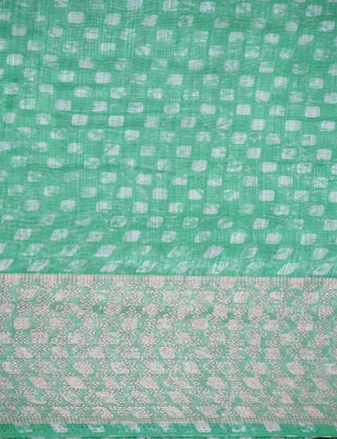 Shades Of Mint Green With Floral Design Semi Chanderi Saree By Gayathri Reddy Designer Studio | Grocsy