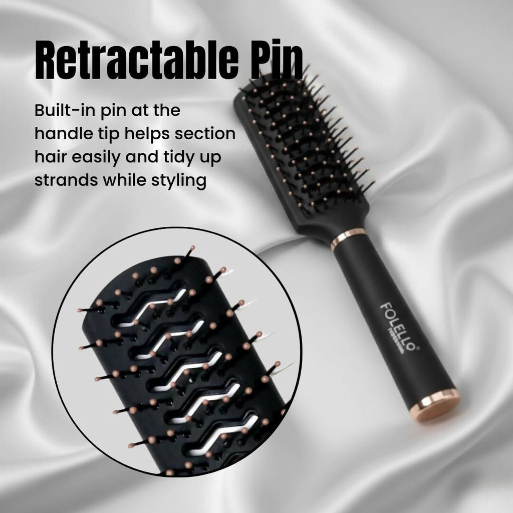 FOLELLO Professional Vent Hair Styling Brush for Blow Drying & Detangling | Grocsy