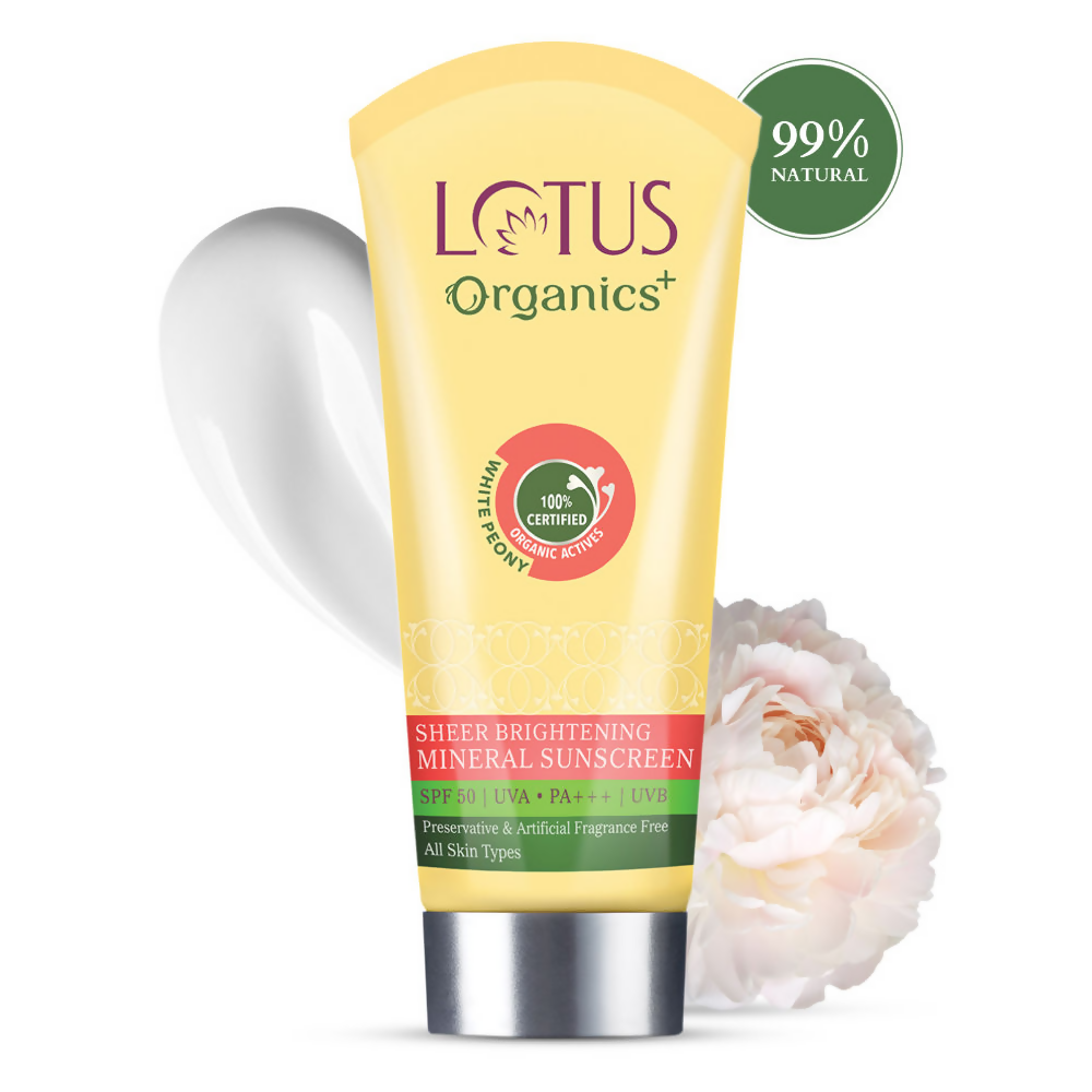 Lotus Organics Sheer Brightening Mineral Sunscreen SPF 50 PA +++ | Grocsy