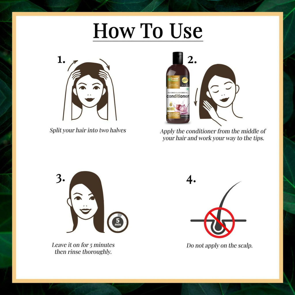 Dravida Organics Red Onion Black Seed Oil Hair Conditioner | Grocsy