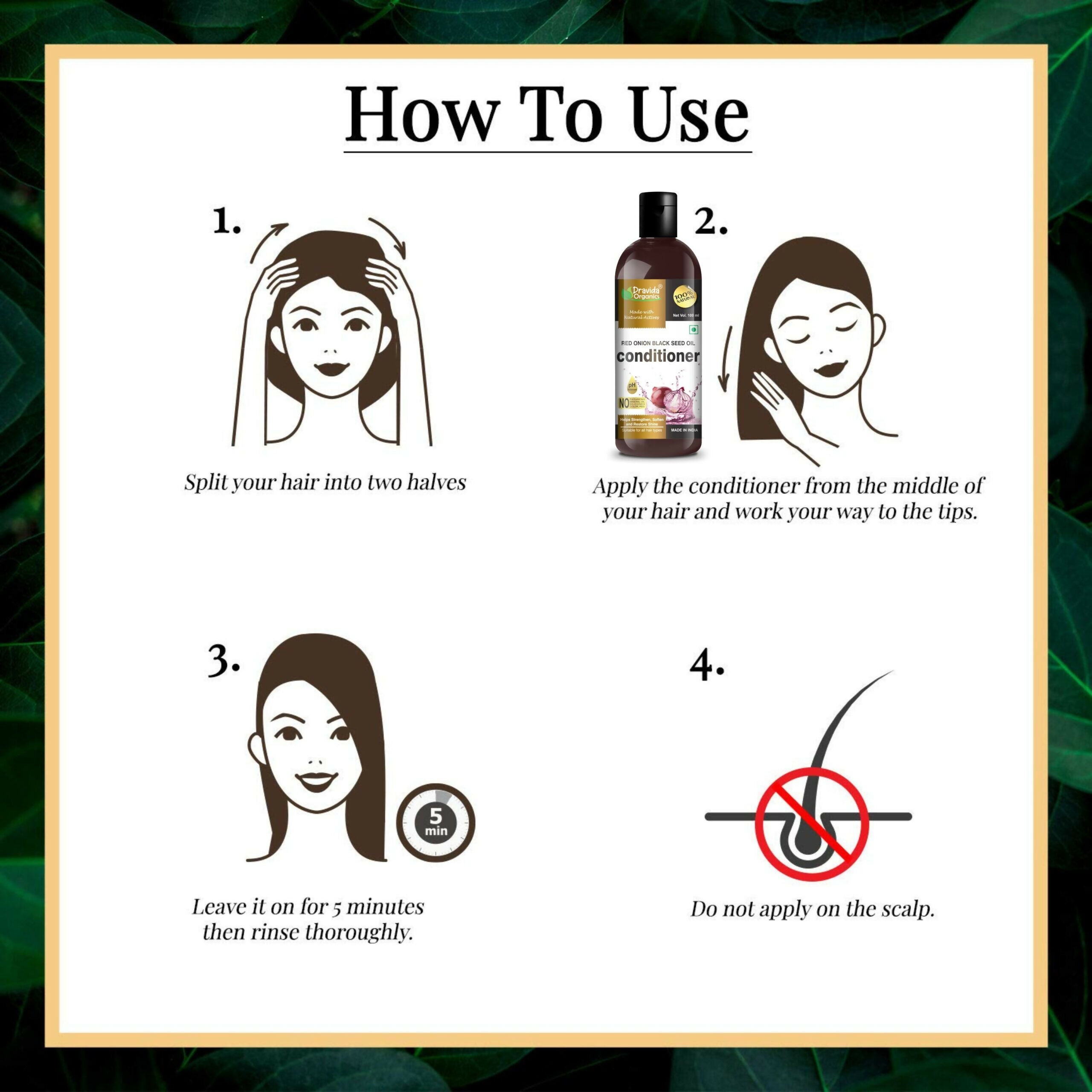 Dravida Organics Red Onion Black Seed Oil Hair Conditioner | Grocsy