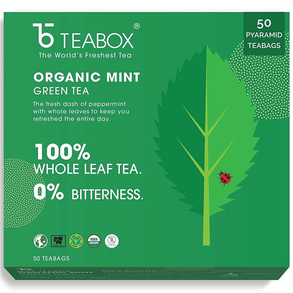 Teabox Organic Mint Green Tea Bags | Grocsy
