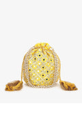 Joban Fashion Embroidered Potli Clutch - Yellow | Grocsy