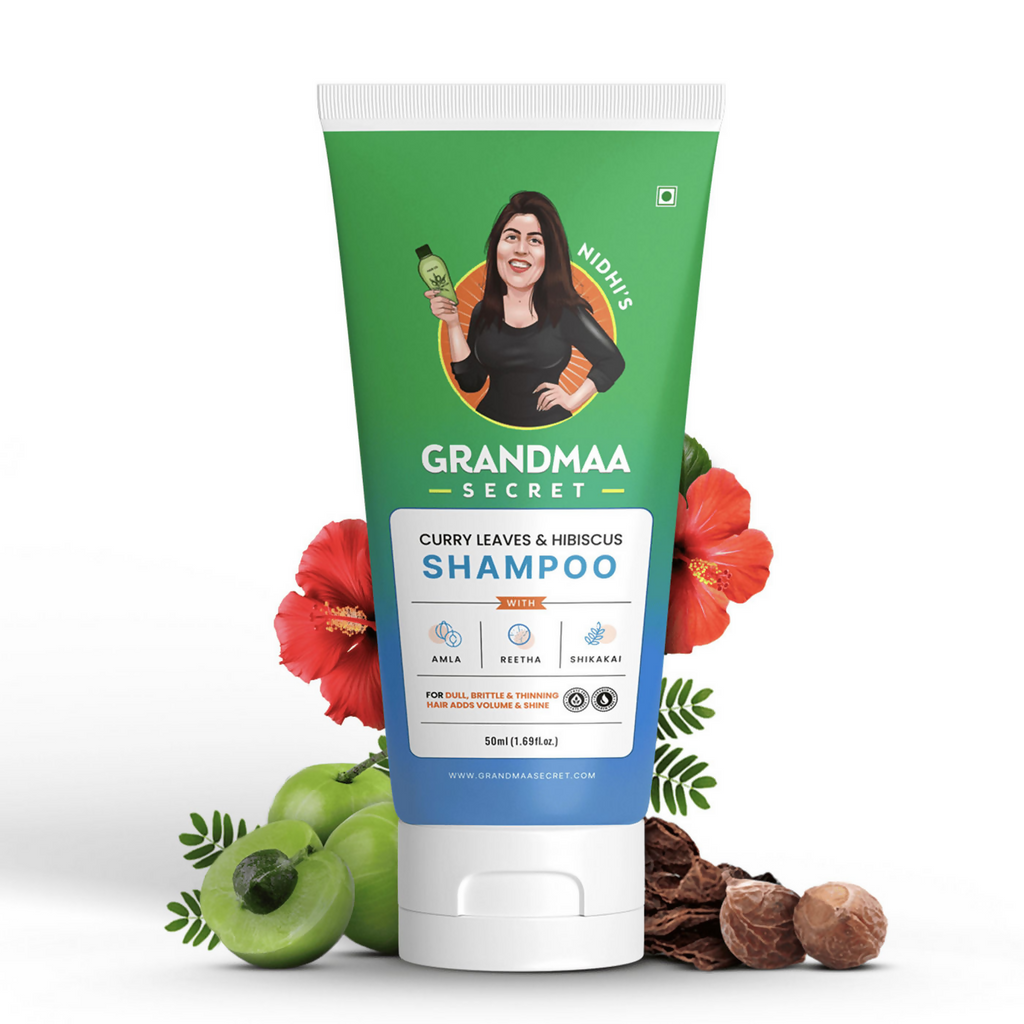 Nidhi'S Grandmaa Secret Curry Leaf & Hibiscus Shampoo | Grocsy