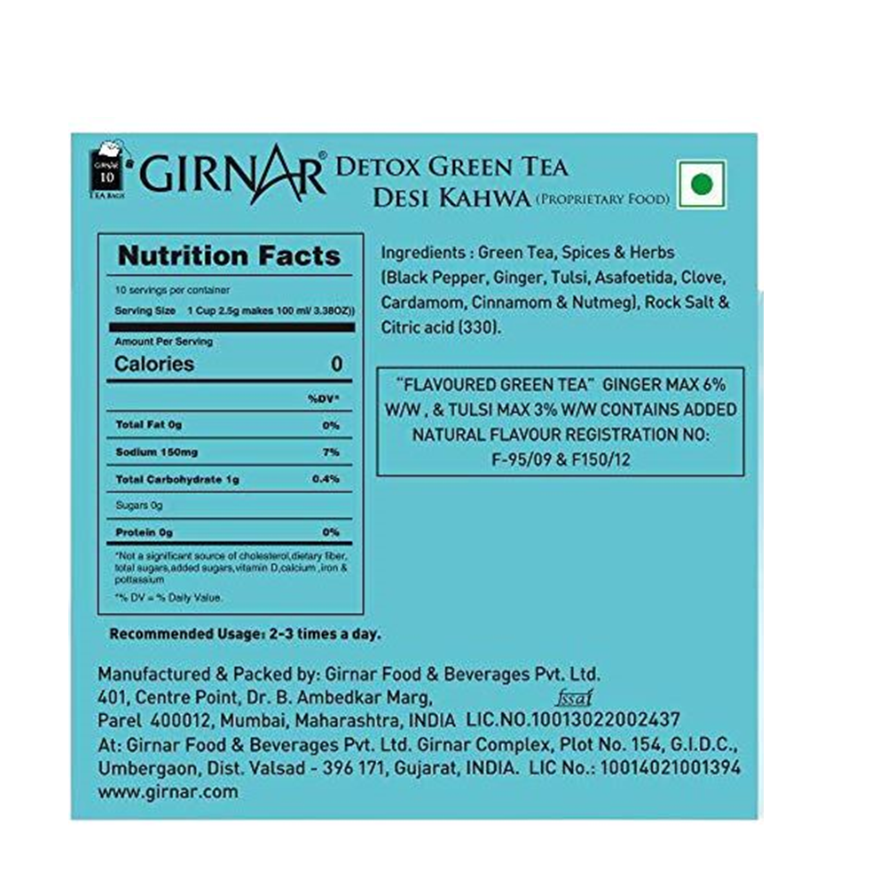 Girnar Detox Green Tea - Desi Kahwa | Grocsy