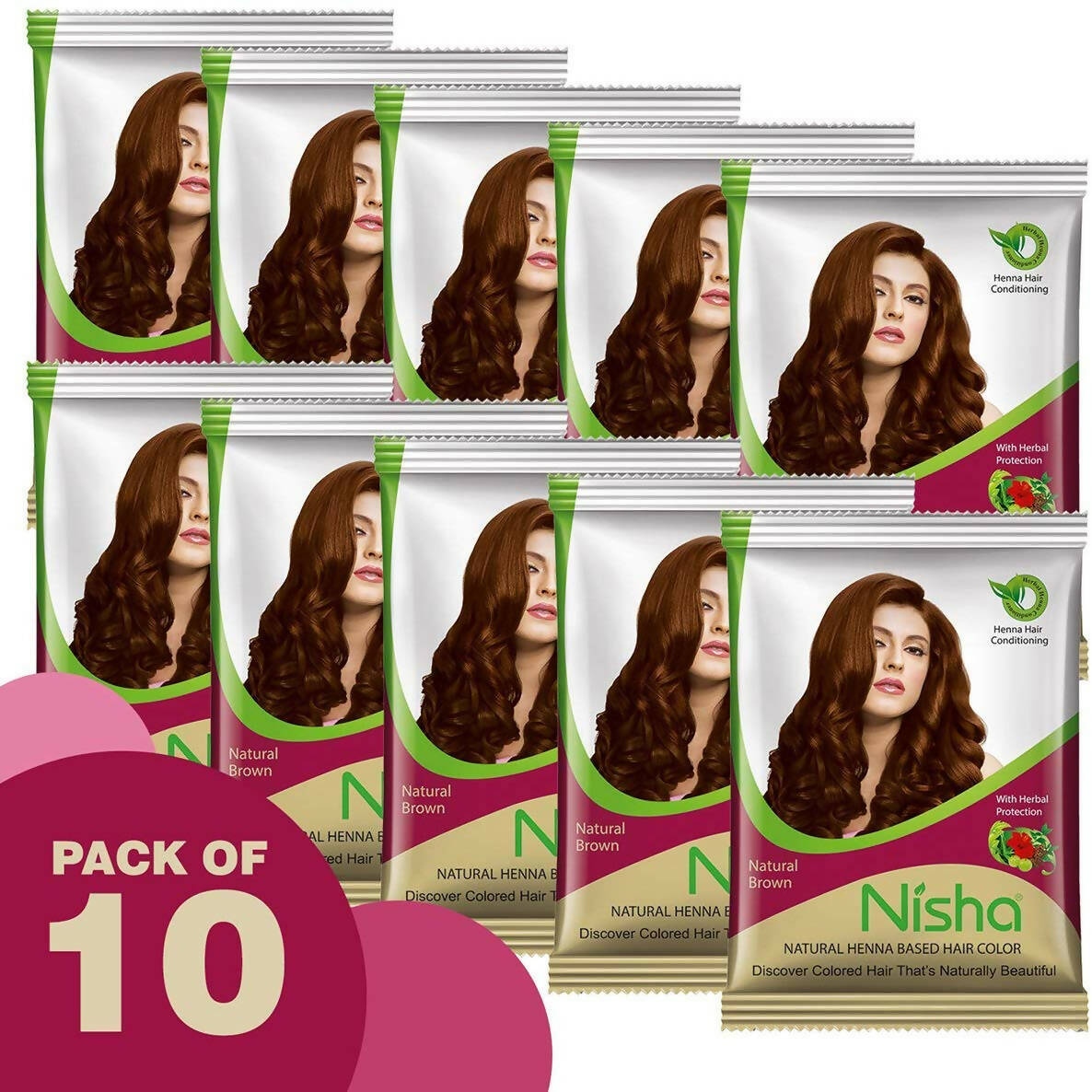 Nisha Henna Based Hair Color Natural Brown | Grocsy