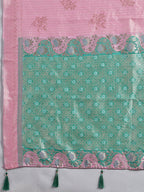 Shree Shyam Fashion Pink Linen Cotton Saree | Grocsy