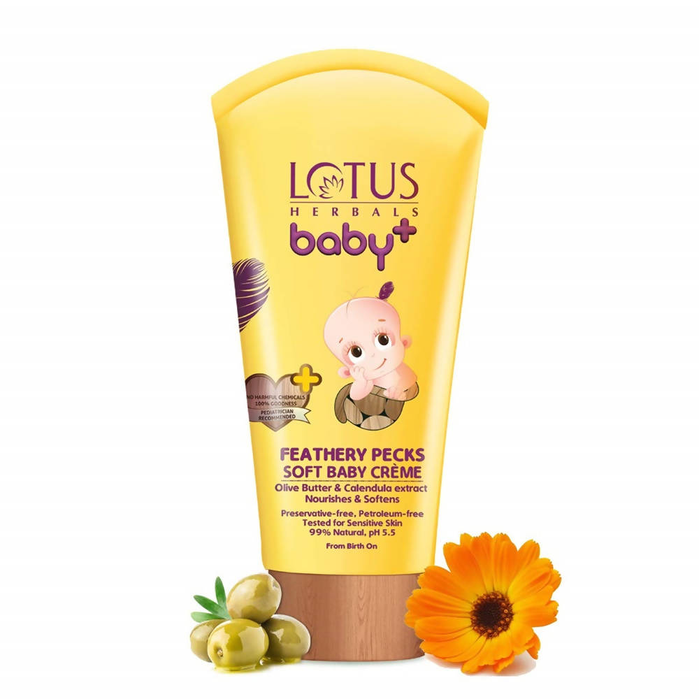Lotus Herbals Baby+ Feathery Pecks Soft Baby Creme | Grocsy