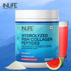 Inlife Hydrolyzed Fish Collagen Peptides Powder - Watermelon | Grocsy