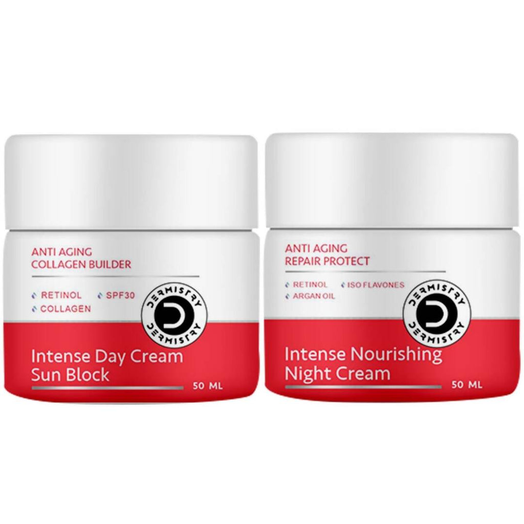 Dermistry Anti Aging Intense Day Cream Sun Block & Intense Nourishing Night Cream | Grocsy