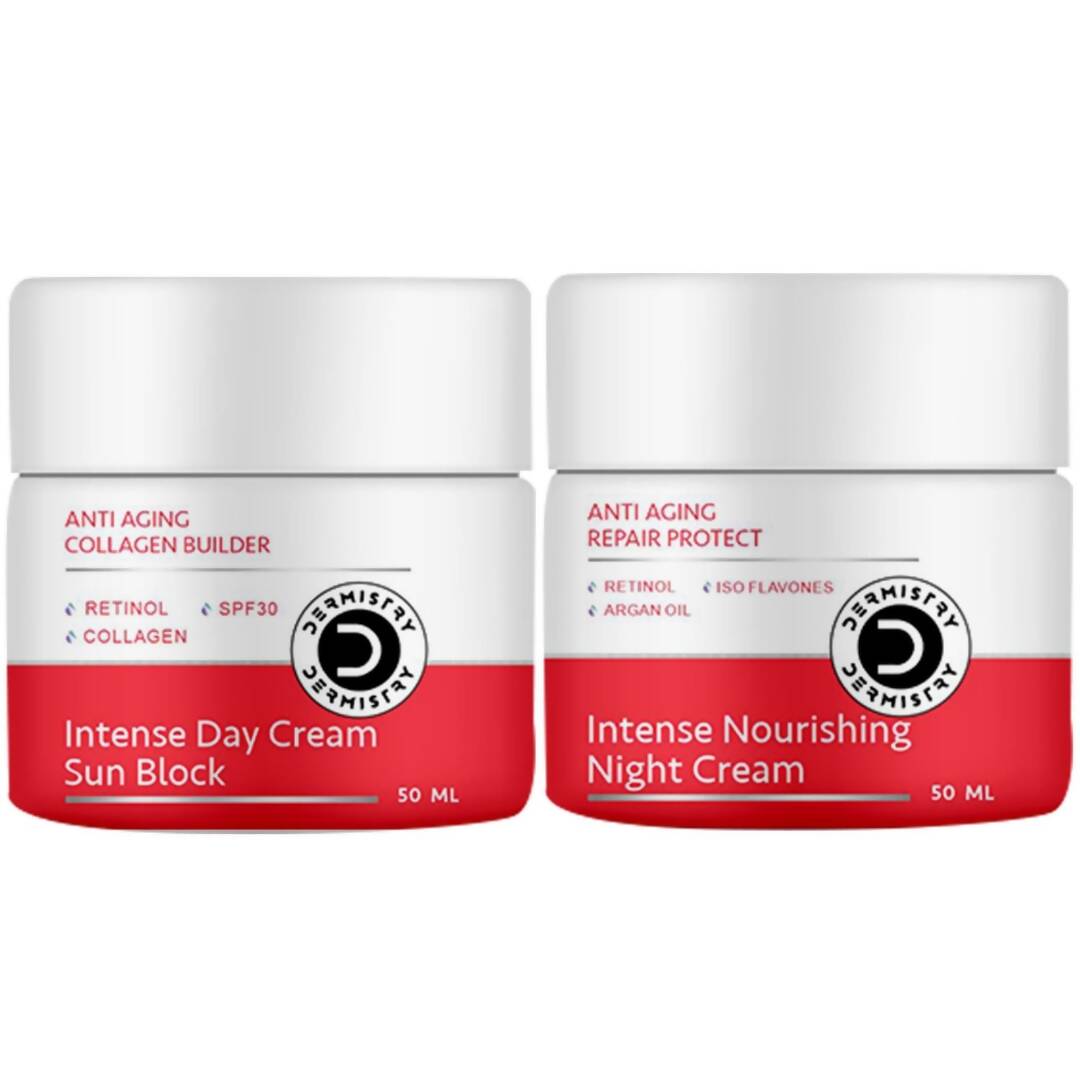 Dermistry Anti Aging Intense Day Cream Sun Block & Intense Nourishing Night Cream | Grocsy