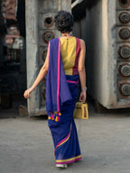 Suta Purple Solid Mul Cotton Saree | Grocsy