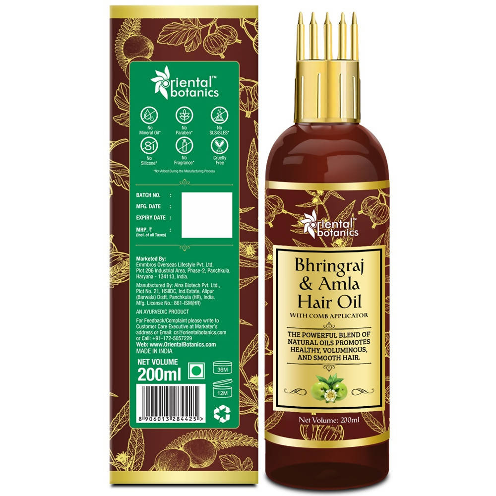 Oriental Botanics Bhringraj & Amla Hair Oil | Grocsy