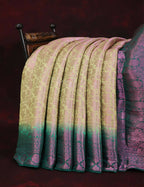 Shades of Mehendi Green Floral Design Banarasi Semi Silk Saree By Gayathri Reddy Designer Studio | Grocsy