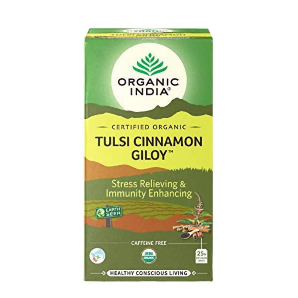 Organic India Tulsi Cinnamon Giloy Tea Bags | Grocsy