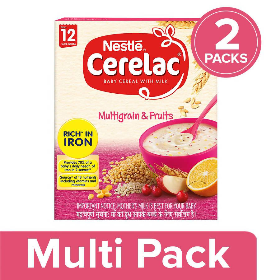 Nestle Cerelac Baby Cereal with Milk, Multigrain & Fruits 12 Months | Grocsy