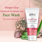 Globus Naturals Herbal Pimple Clear Glycolic & 1% Salicylic Acid Face Wash | Grocsy
