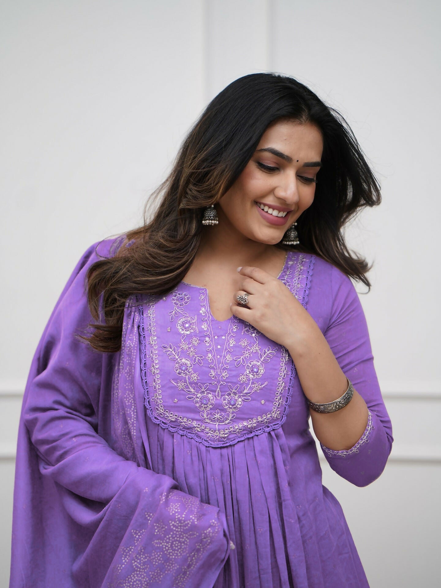 The52 Women's Beautiful Cotton Fabric Embroidery Work Straight Kurta Pant and Dupatta Set | Grocsy