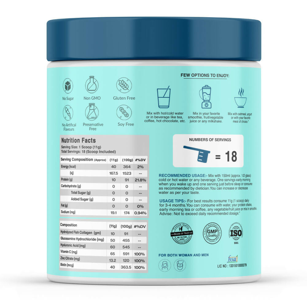 MyFitFuel Hydrolyzed Marine Collagen - Unflavoured | Grocsy