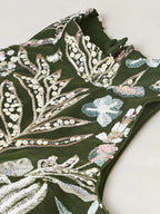 Tulsi Art Glamorous Green Sequins Net Designer Lehenga Choli With Dupatta | Grocsy