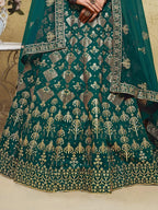 Tulsi Art Glamorous Green Thread Embroidered Silk Lehenga Choli With Dupatta | Grocsy