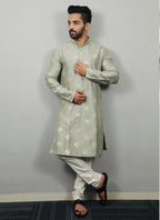 Prazu Fashion Pista Silk Copper Sequence Work Kurta | Grocsy