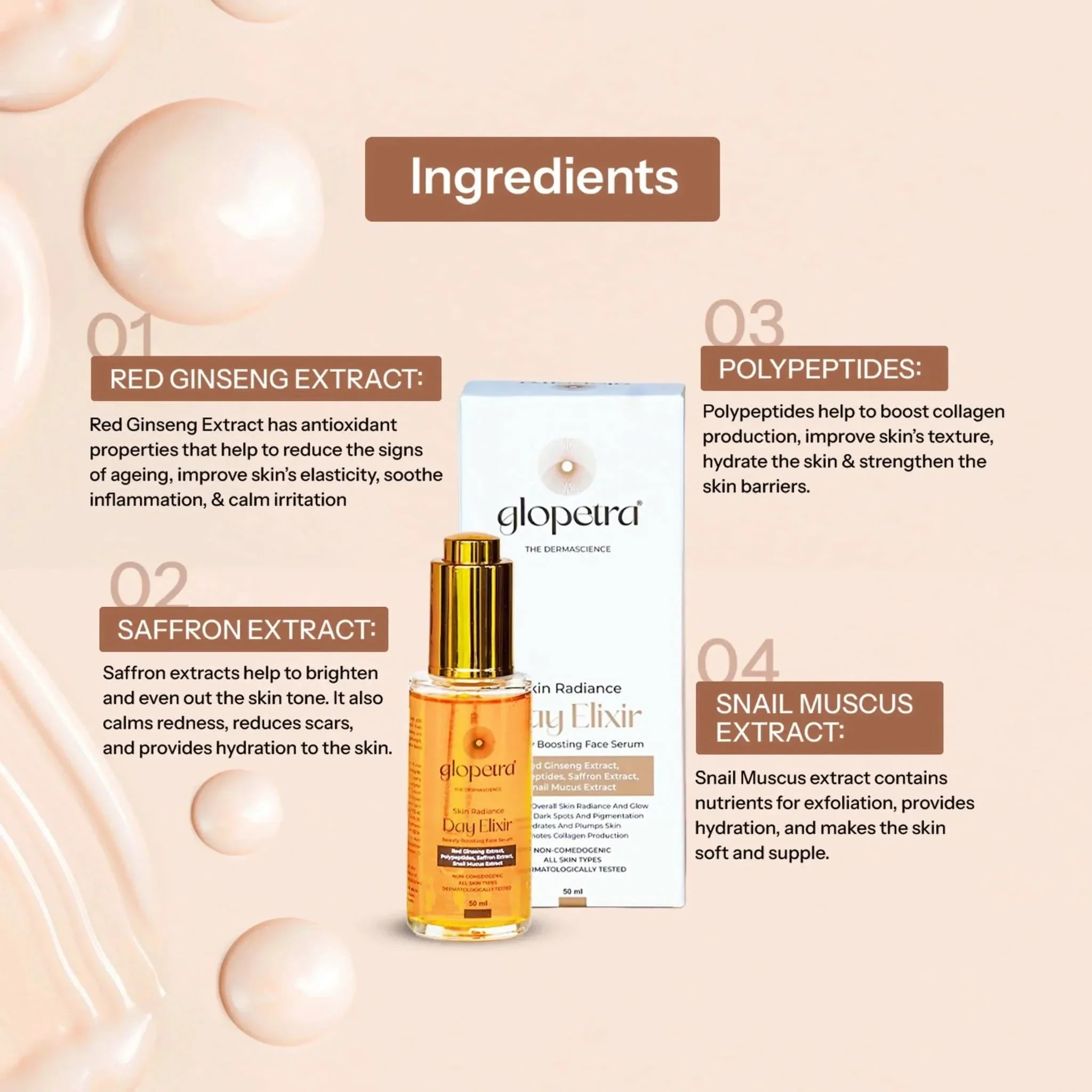 Glopetra Day Elixir Face Serum | Grocsy