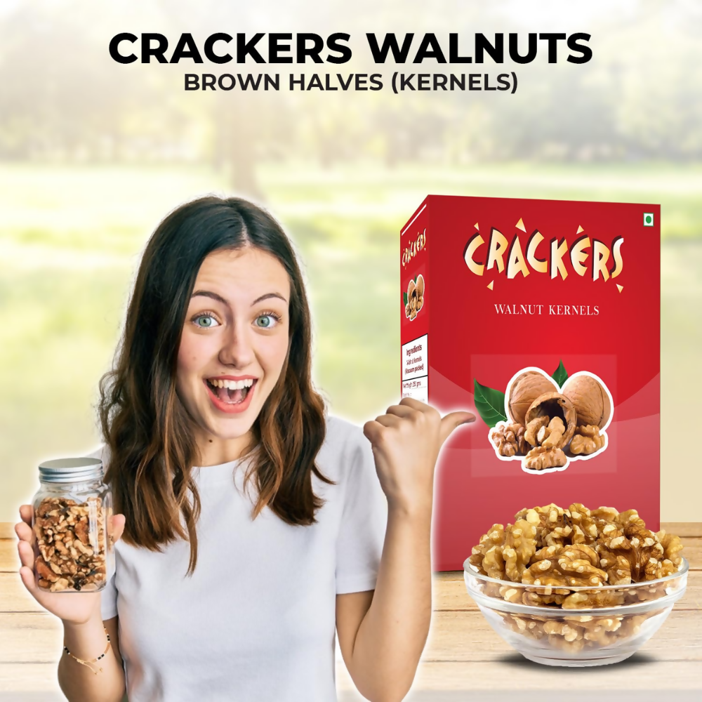 Go Crackers Kashmiri Brown Halves Dried Walnuts Kernels Without Shell | Grocsy