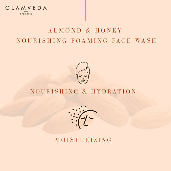 Glamveda Almond & Honey Nourishing Foaming Face Wash | Grocsy