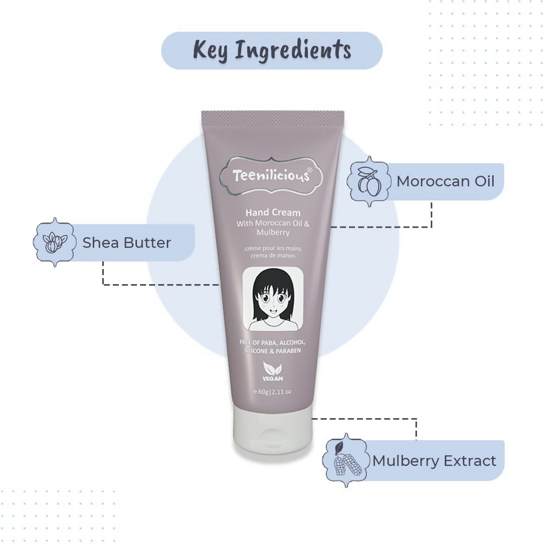 Teenilicious Hand Cream With Moroccan Oil & Mulberry | Grocsy
