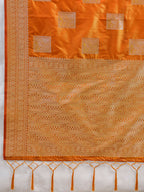 Shree Shyam Fashion Orange Silk Blend Saree | Grocsy