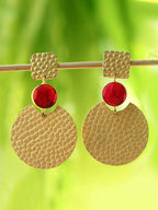 Joban Fashion Women Round Shape Matte Gold Earrings | Grocsy