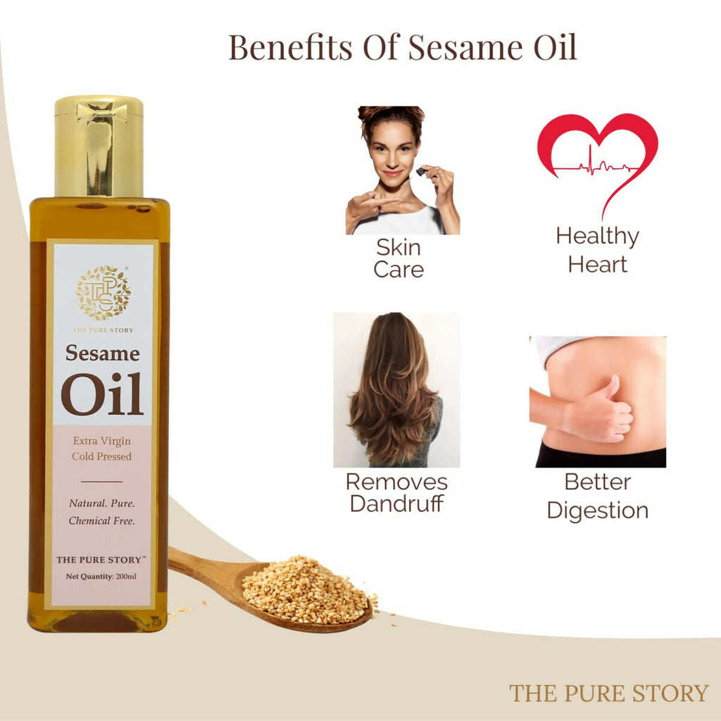The Pure Story Natural Cold Pressed Oil for Hair & Skin with Seasame | Grocsy
