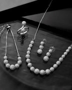 VOJ Silver Plated AD studded Necklace, Earrings With Ring And bracelet | Grocsy