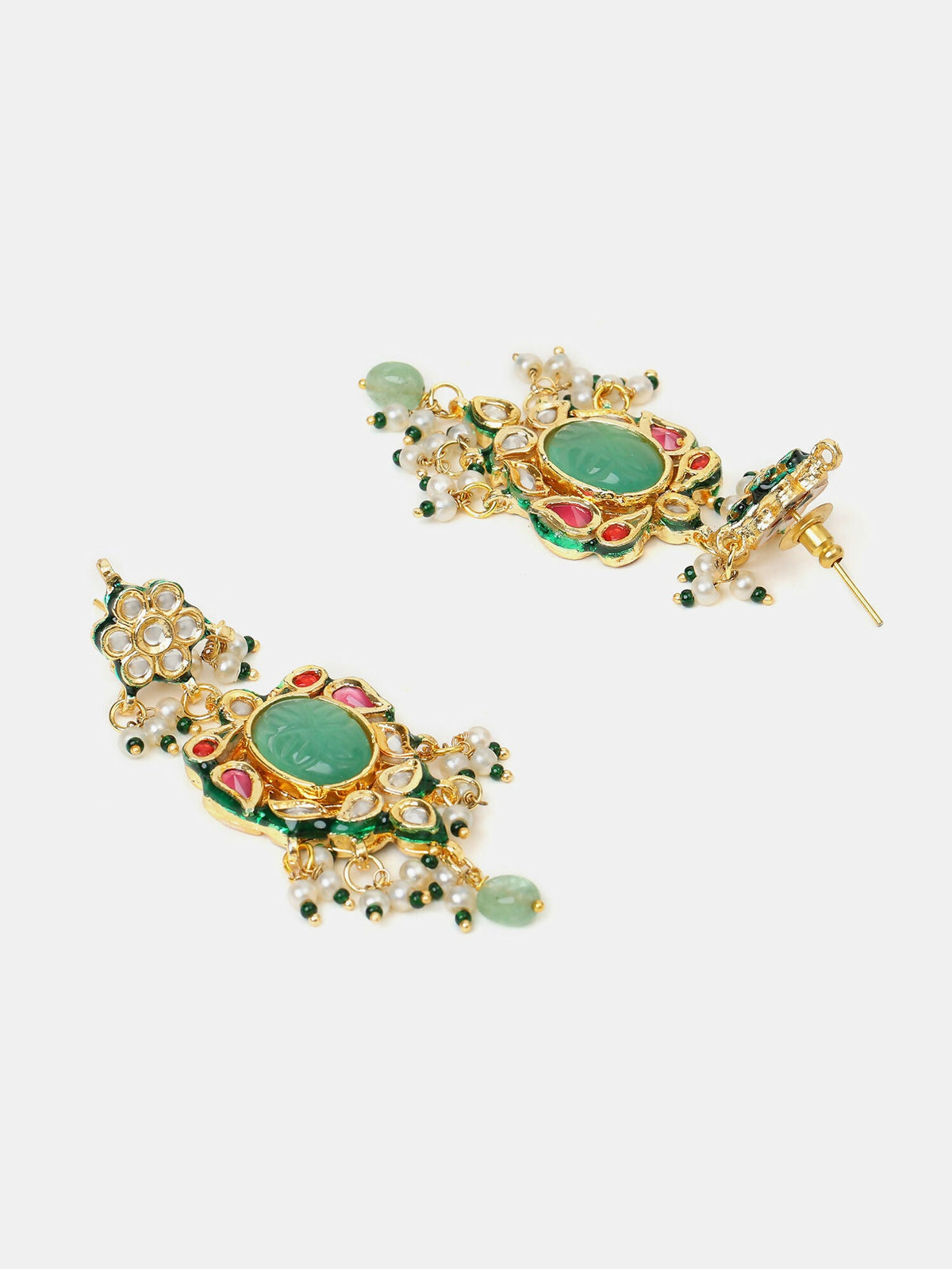 Ruby Raang Rajkumari Necklace With Earrings And Maang Tikka | Grocsy
