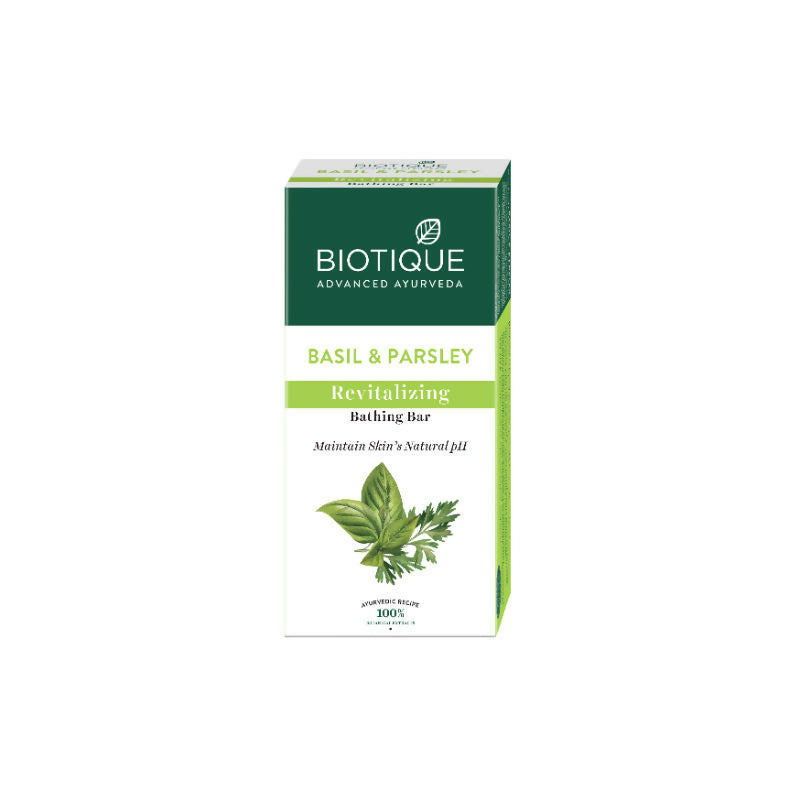 Biotique Bio Basil And Parsley Revitalizing Bathing Bar | Grocsy